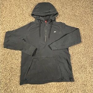 Nike Quarter Zip Hoodie Sweatshirt Pullover Black 805132-010 Mens Size Large